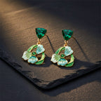 Emerald Floral Drop Earrings GWE -229