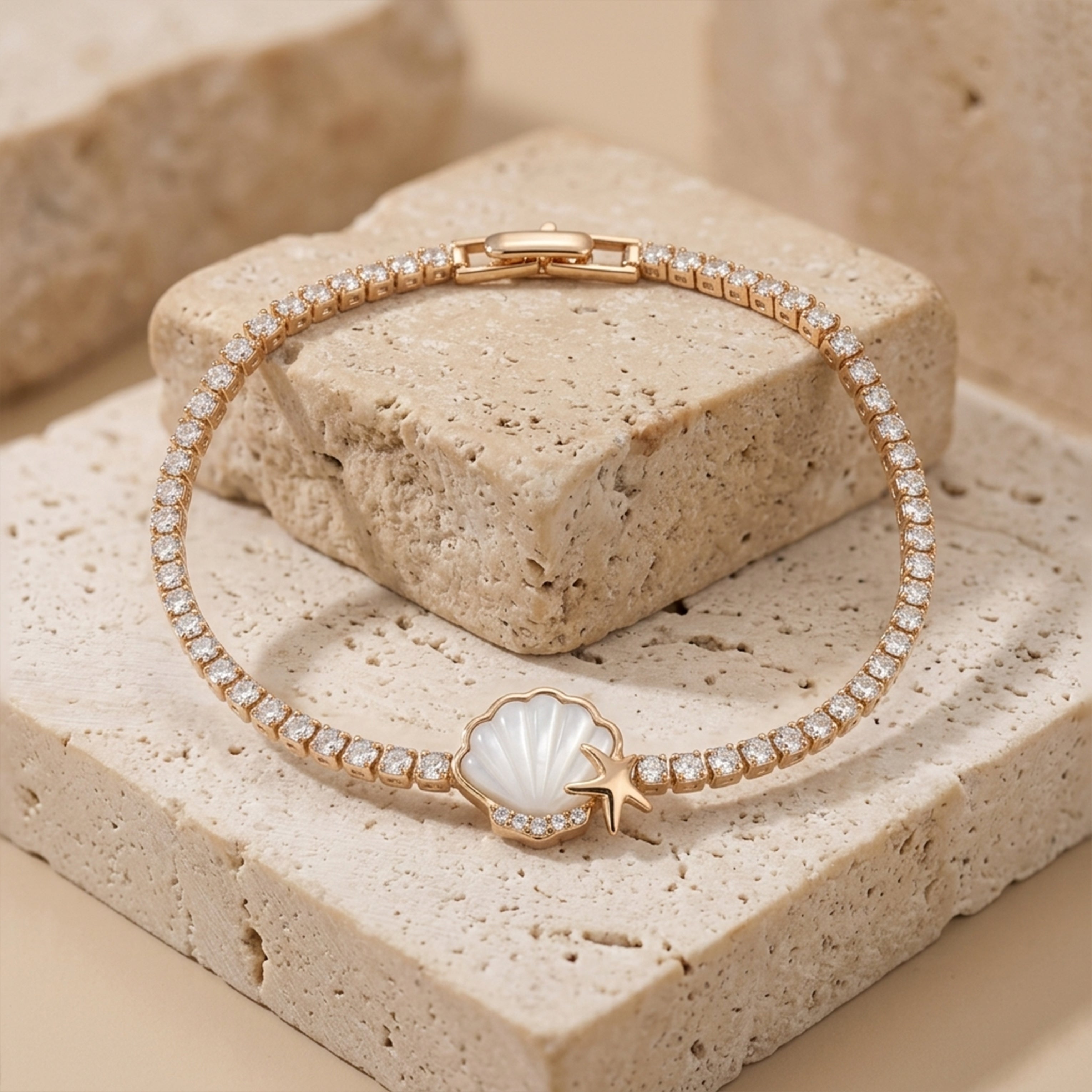 Rose Gold Shell & Starfish Bracelet GWB -101