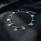 Silver Rose Charm Anklet GWA -42