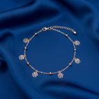 Gold Floral Charm Anklet GWA -58