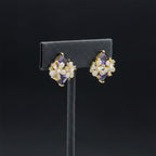 Elegant Floral Gemstone Stud Earrings GWE -126