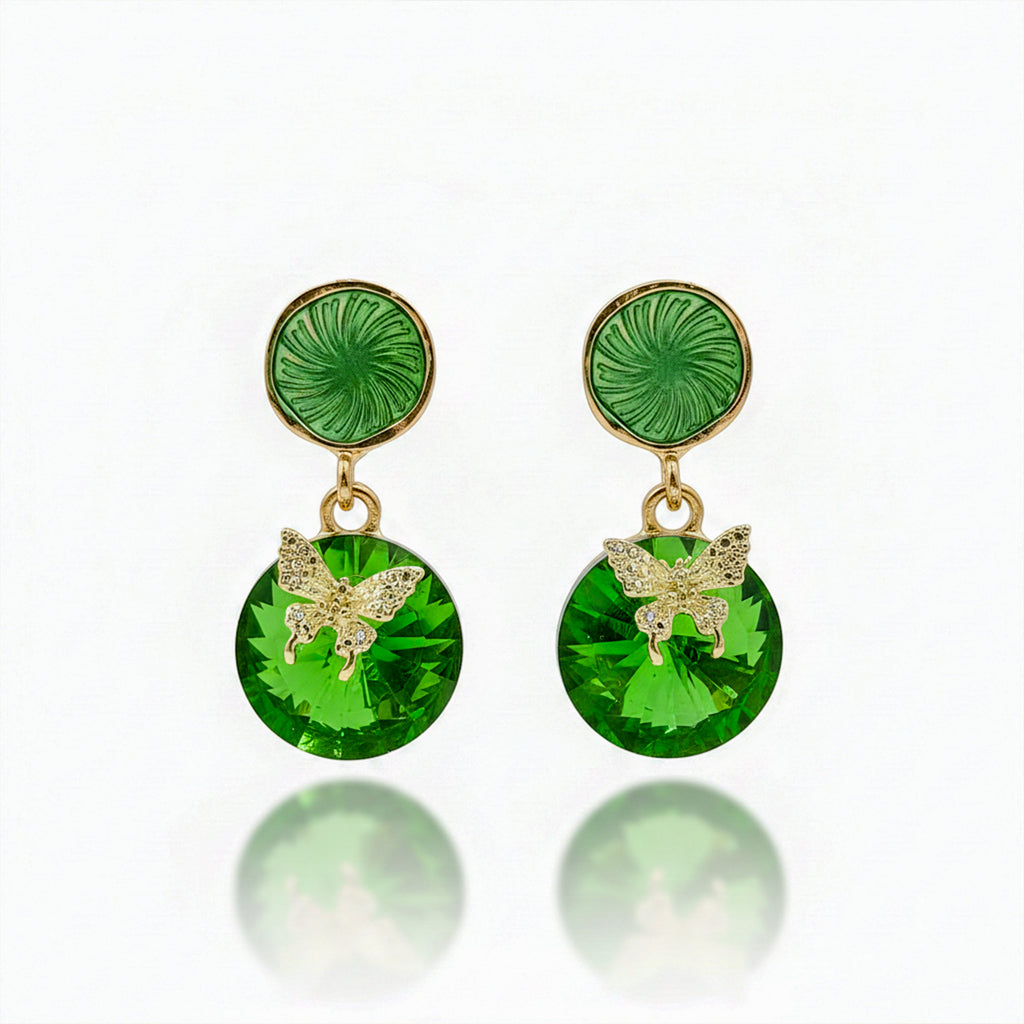 Green Butterfly Earrings GWE -226