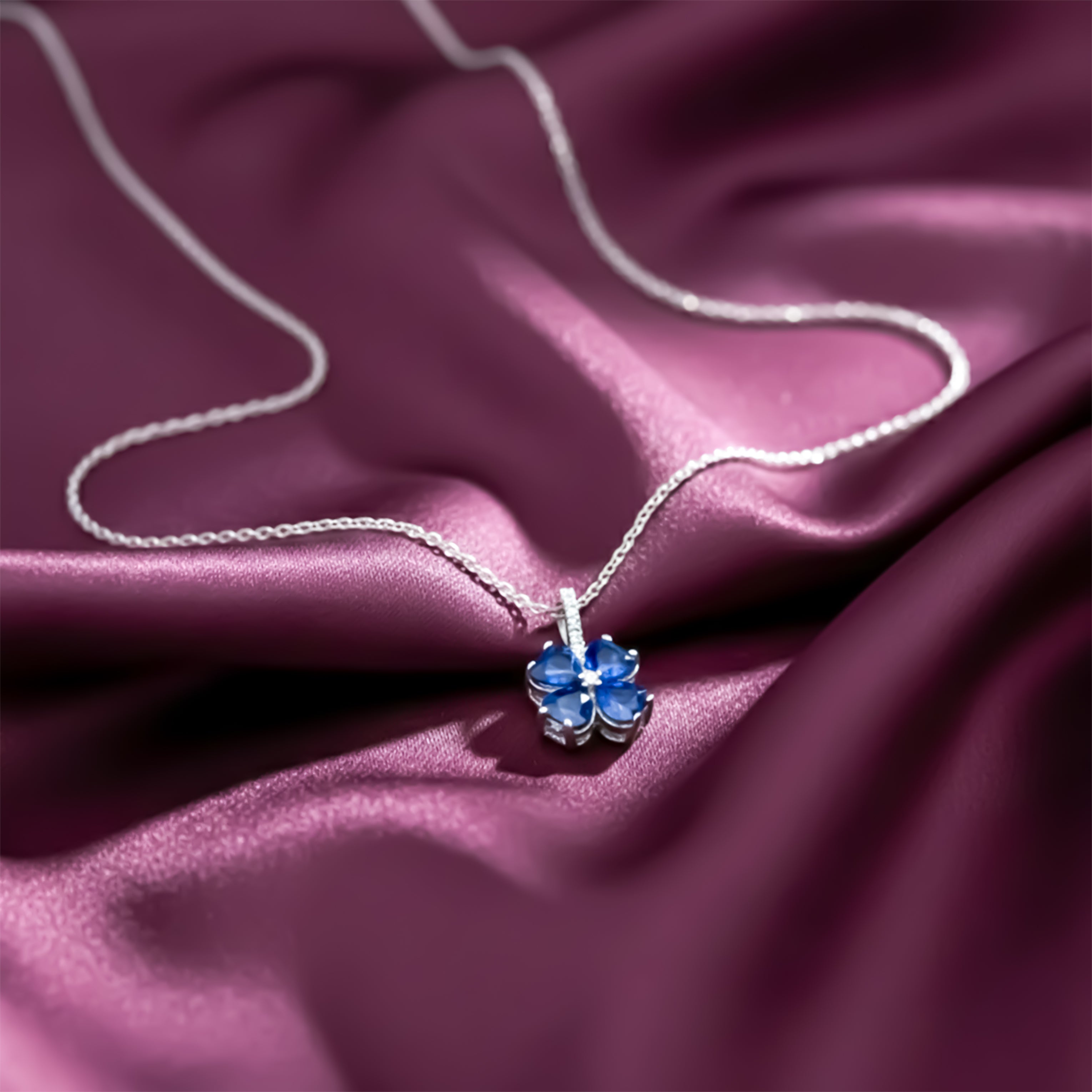 Blue Butterfly Crystal Necklace GWN -162