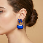 Royal Blue Crystal Earrings GWE-224