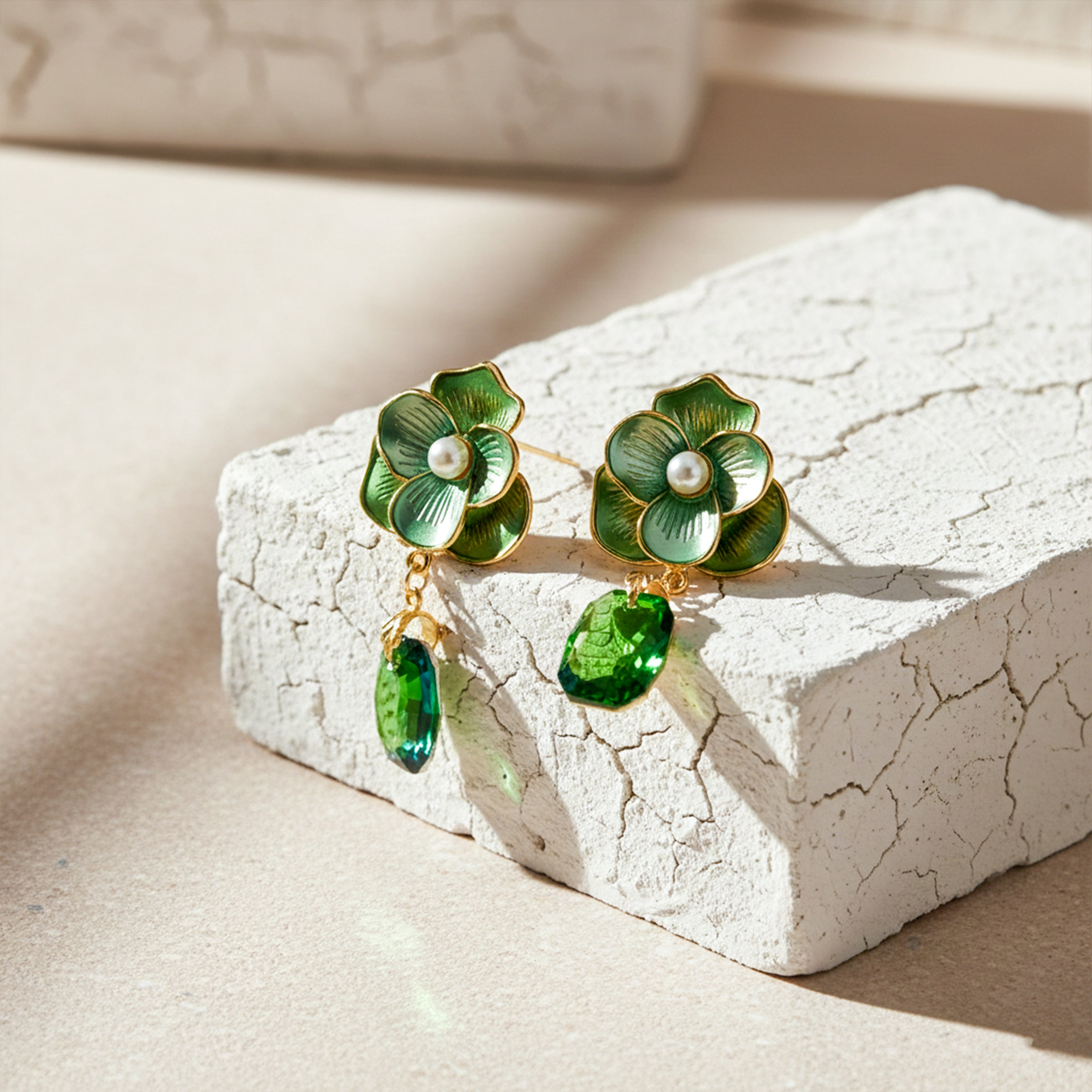 Green Floral Earrings GWE -231  No reviews