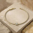 Floral Crystal Tennis Bracelet GWB -87