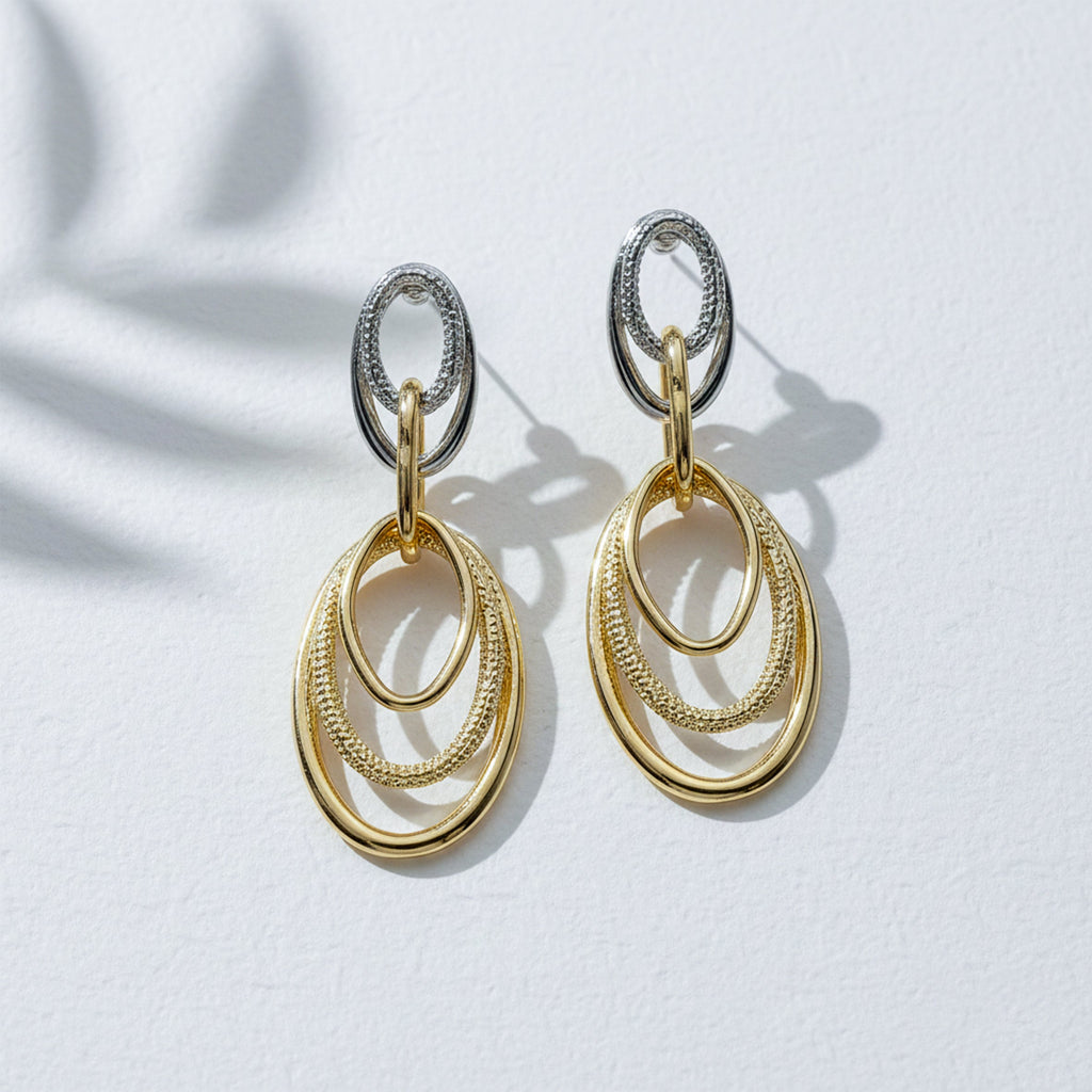 Orbit Two-Tone Drop Earrings GWE -57