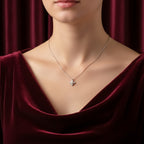 Silver Pearl Blossom Charm Necklace GWN -54