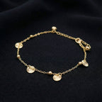 Gold Sun Disc Charm Anklet GWA -50