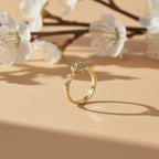 Golden Olive Halo Ring GWR -45
