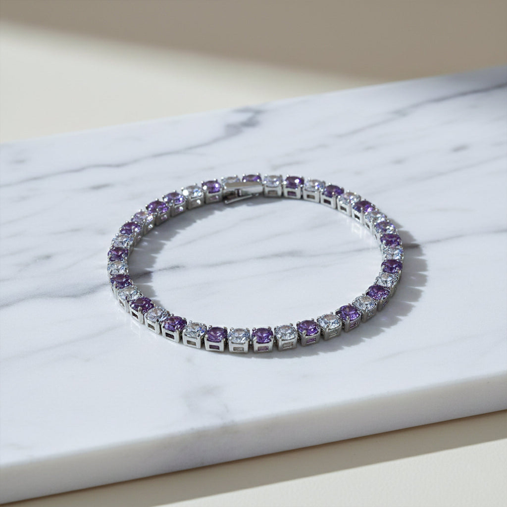 Amethyst & Diamond Tennis Bracelet GWB -60