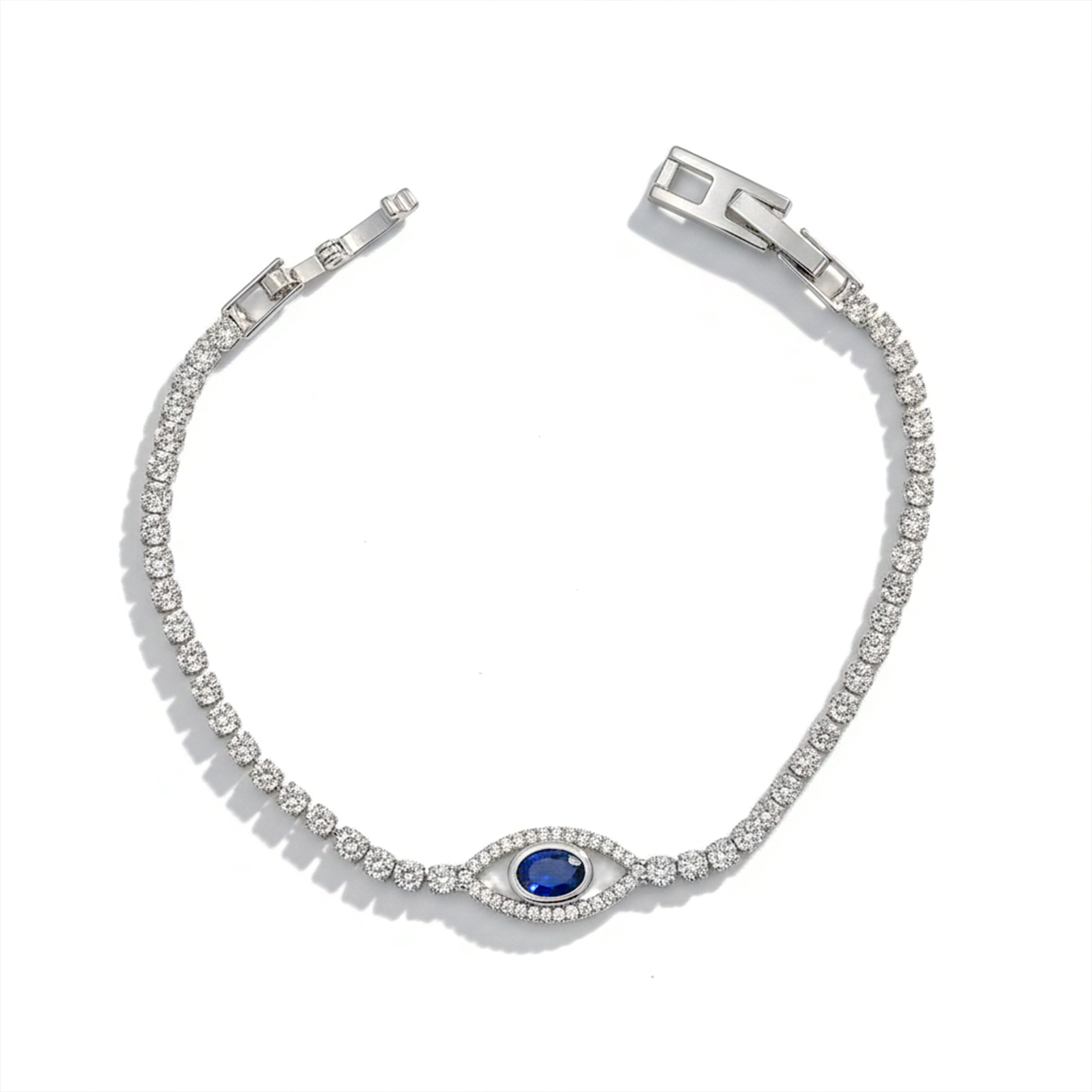 Blue Evil Eye Tennis Bracelet GWB -124
