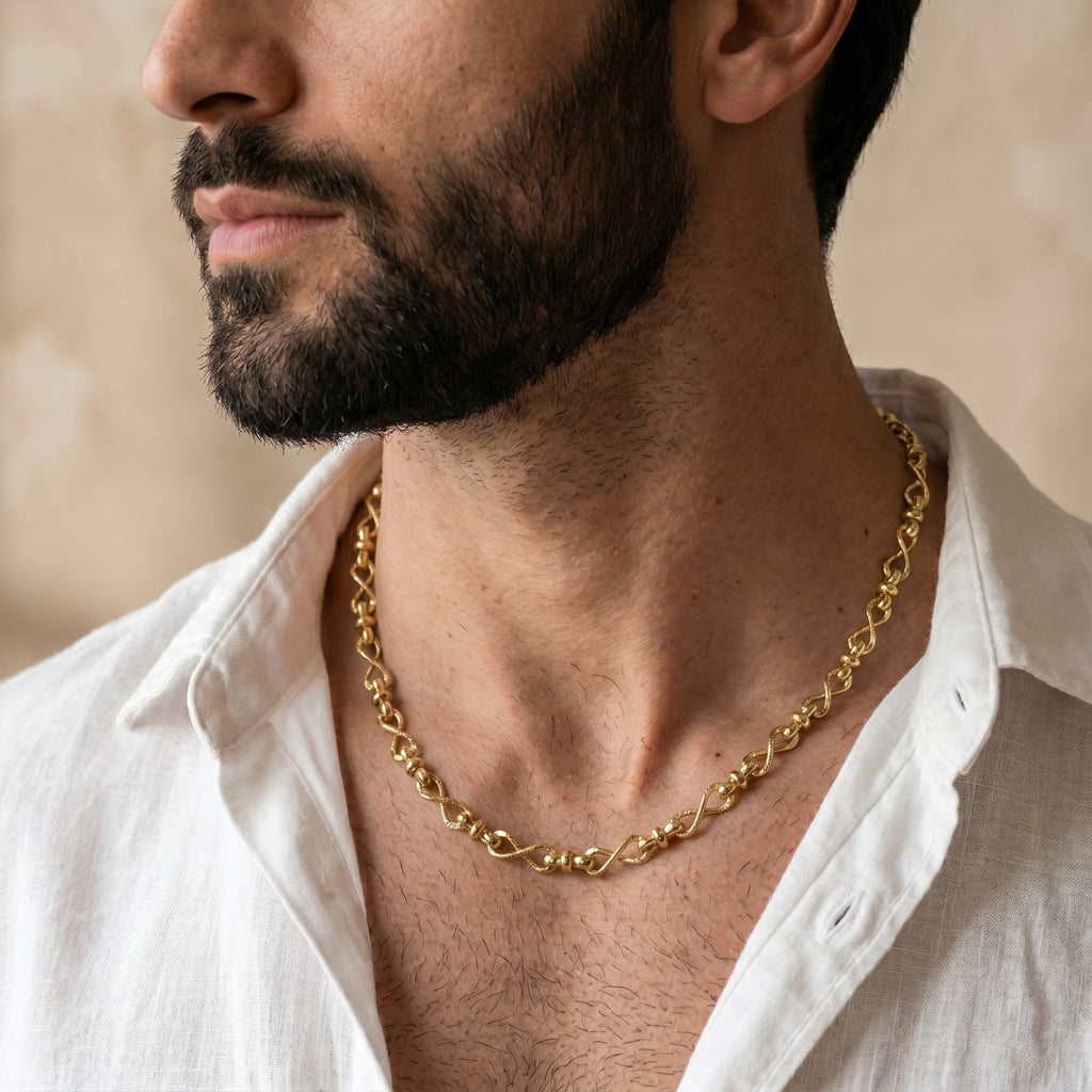 Men’s Gold Tone Infinity Link Chain GMC -25