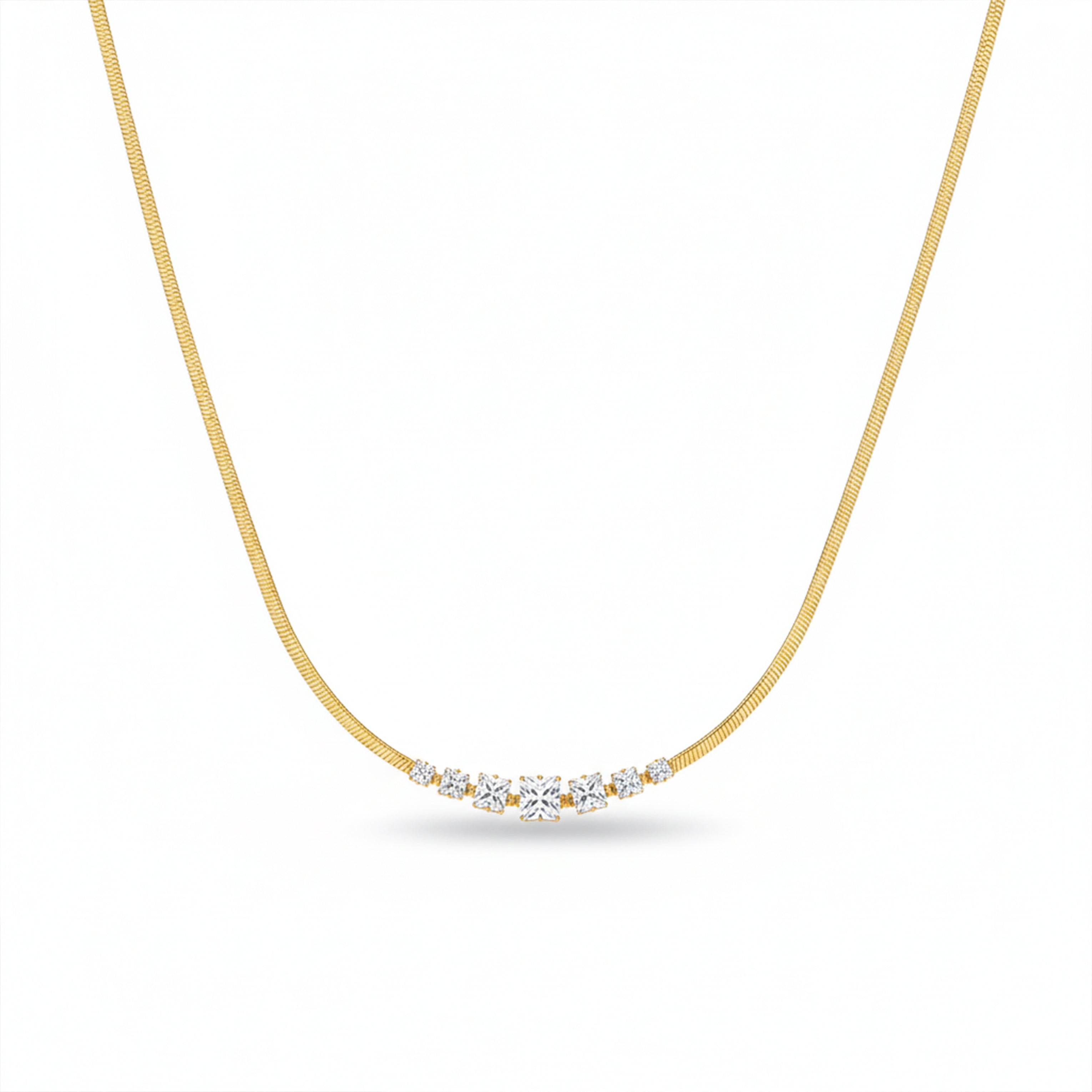 Crystal Bar Herringbone women Neckless GWN -128