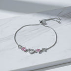 Pink Heart Charm Bracelet GWB -156