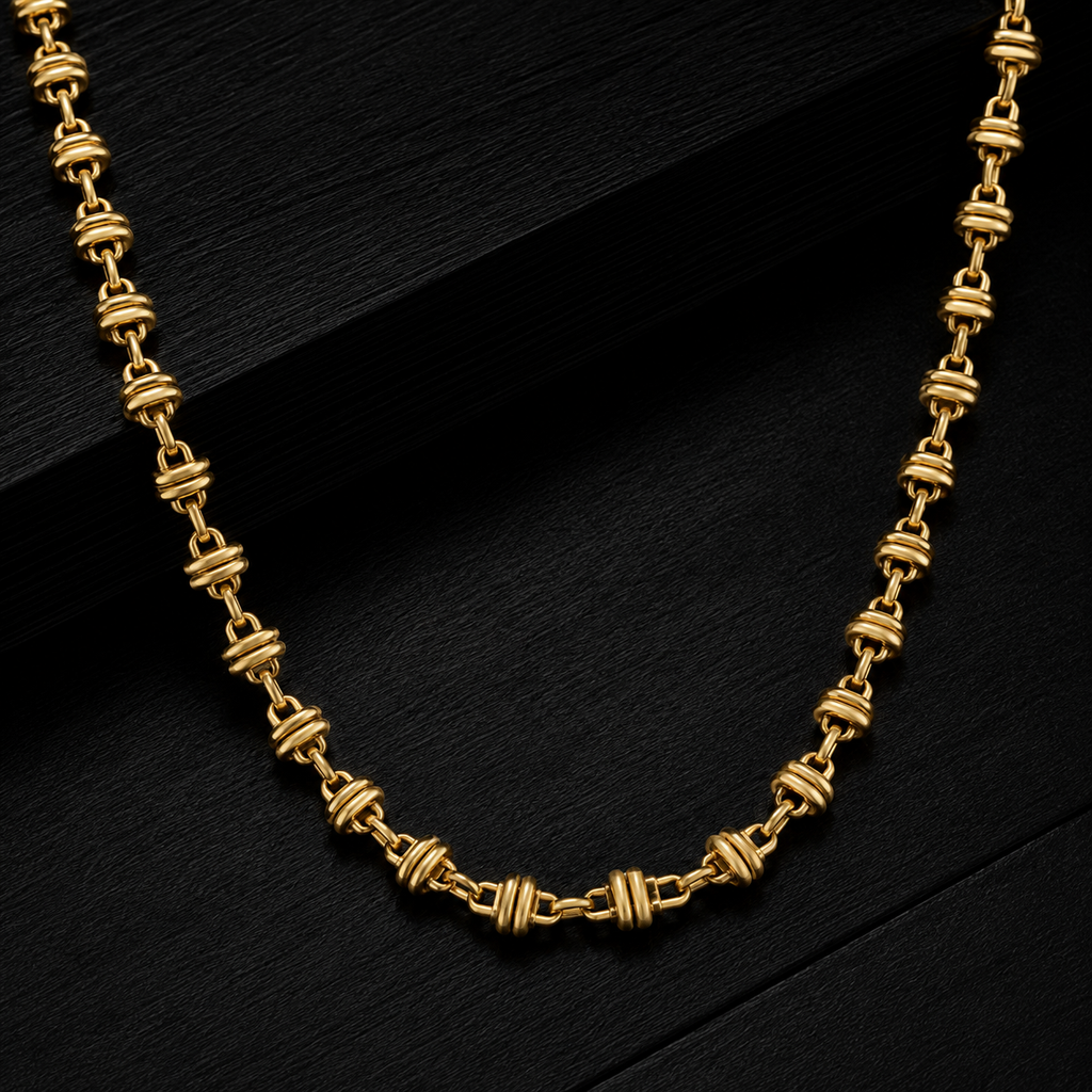 Men’s Gold Tone Textured Link Chain GMC -17