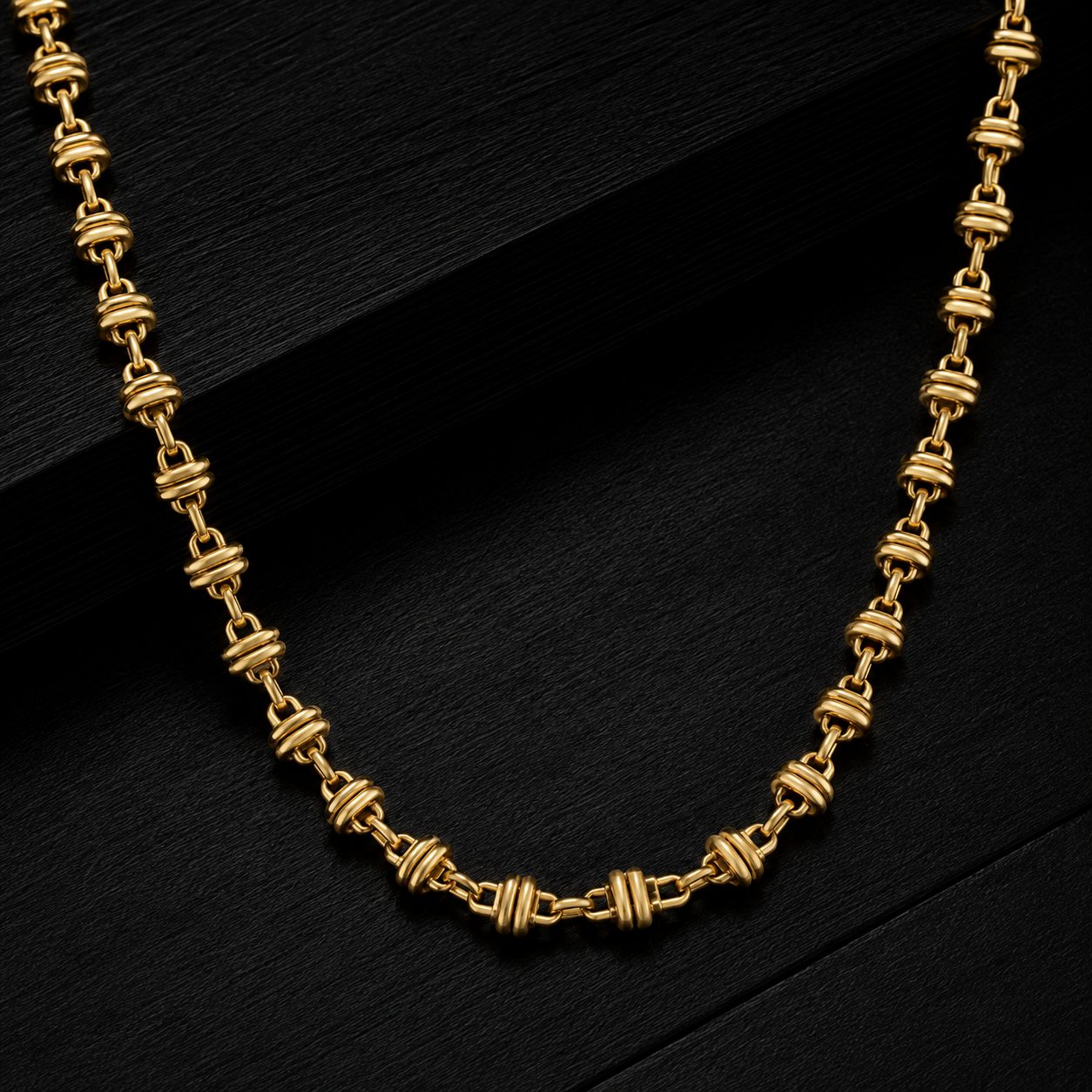 Men’s Gold Tone Textured Link Chain GMC -17