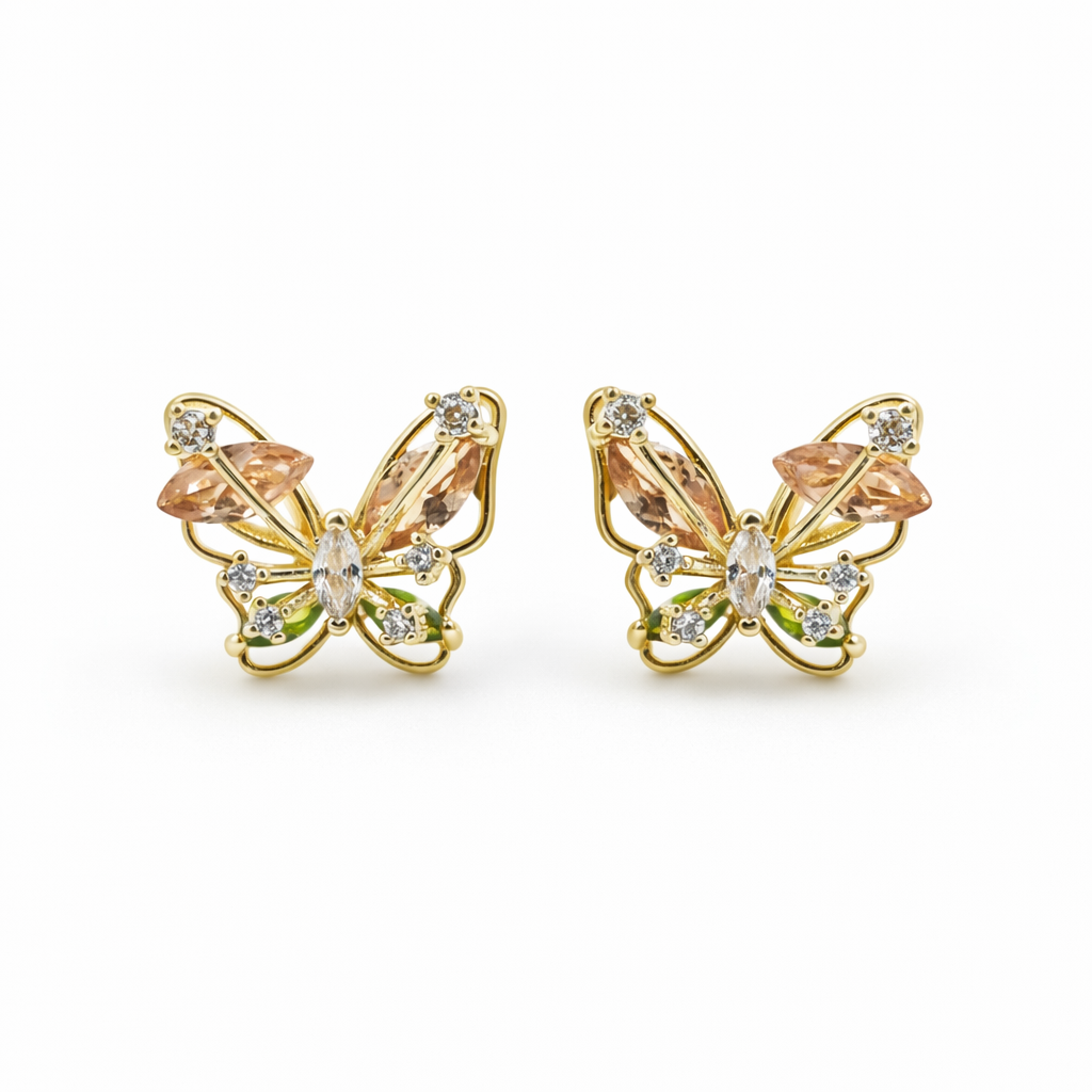 Elegant Butterfly Crystal Stud Earrings GWE -151
