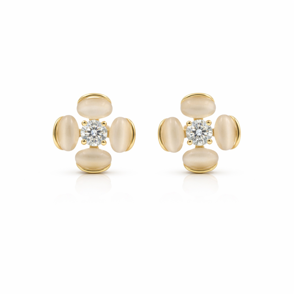 Pearl Bloom Stud Earrings GWE -107