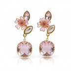 Blush Floral Crystal Earrings GWE -235