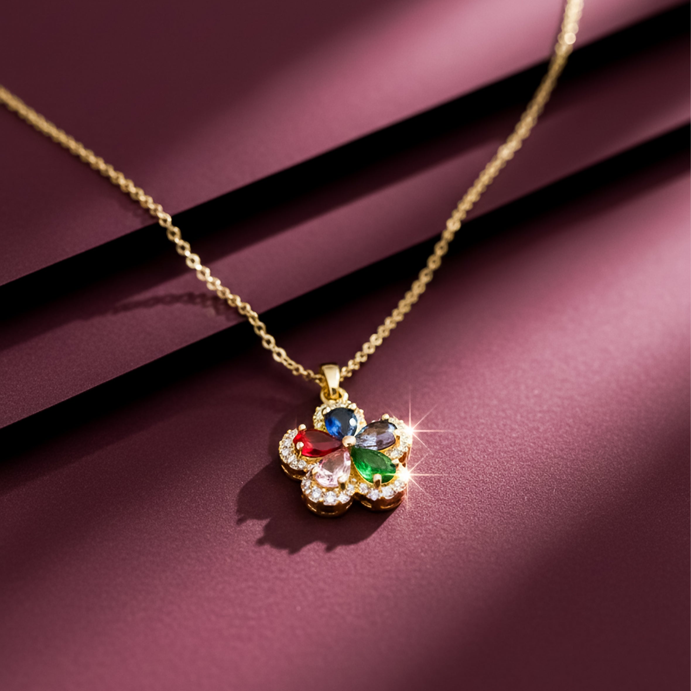 Sparkling Multicolor Gemstone Women Neckless GWN -74