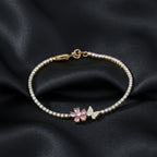 Pink Blossom Butterfly Tennis Bracelet GWB -93