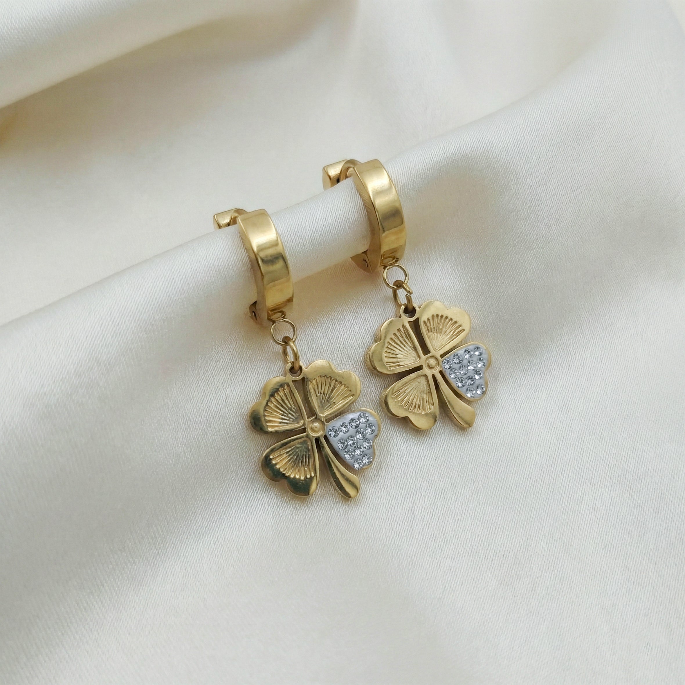 Golden Clover Drop Earrings GWE -80
