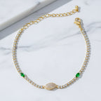 Gold Emerald Accent Tennis Bracelet GWB -106