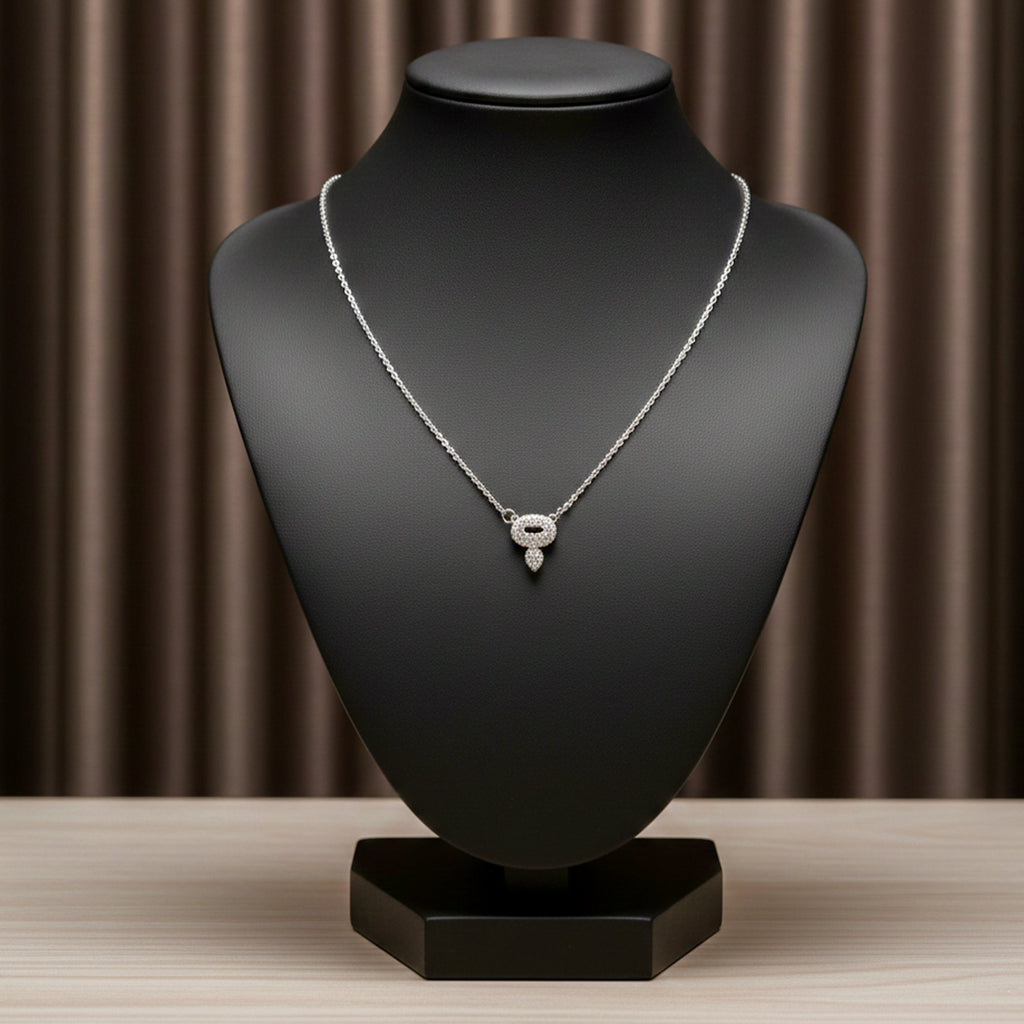 Silver Clover Spark Charm Necklace GWN -56