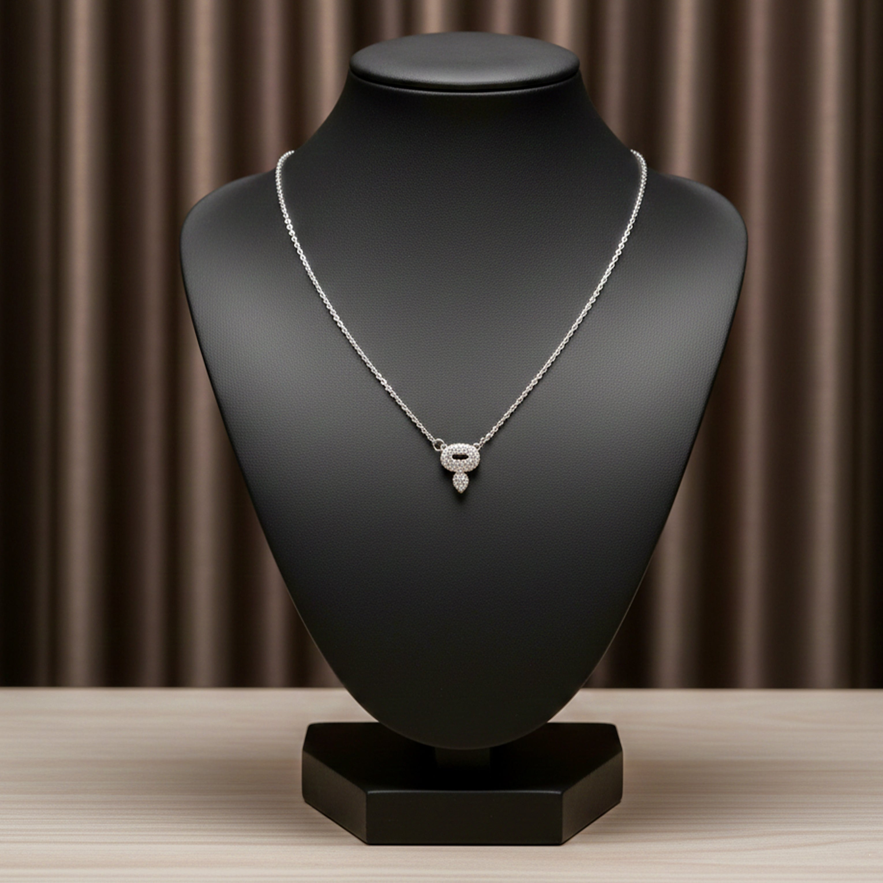 Silver Clover Spark Charm Necklace GWN -56
