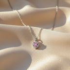Pink Heart Halo Pendant Necklace GWN -93