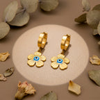 Blue Eye Floral Drop Earrings GWE -81