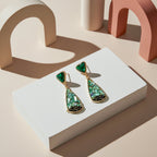 Emerald Mosaic Drop Earrings GWE -242