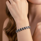 Silver Black Marquise CZ Tennis Bracelet GWB -144