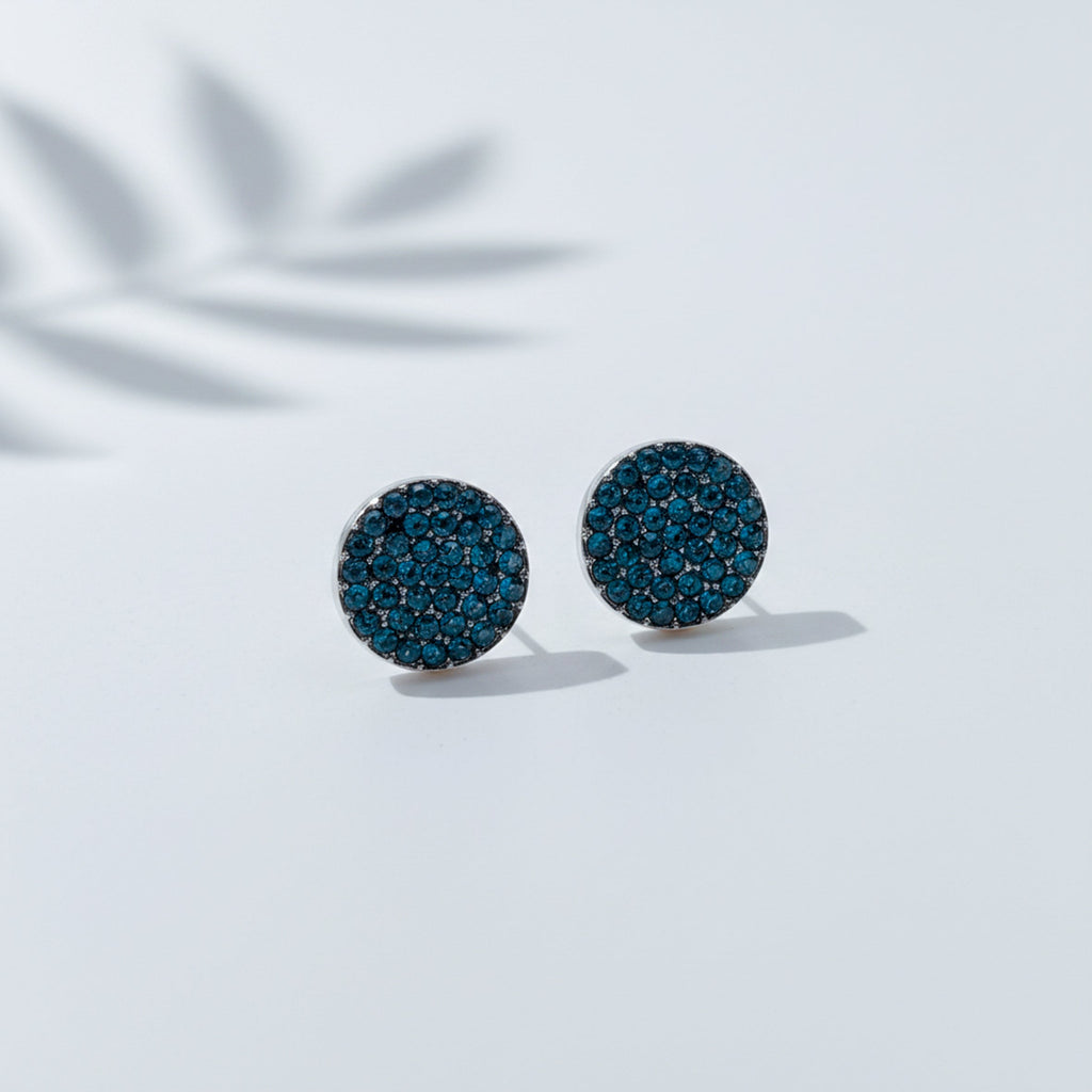 Midnight Blue Pavé Stud Earrings GWE -95