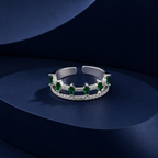 Emerald Double Row Crystal Ring GWR -73