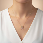 Pink Butterfly Pendant Necklace GWN -87