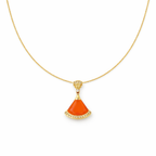 Golden Orange Pendant Necklace GWN -159