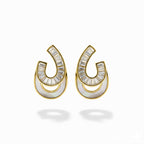 Gold Curv Stud Earrings GWE -163