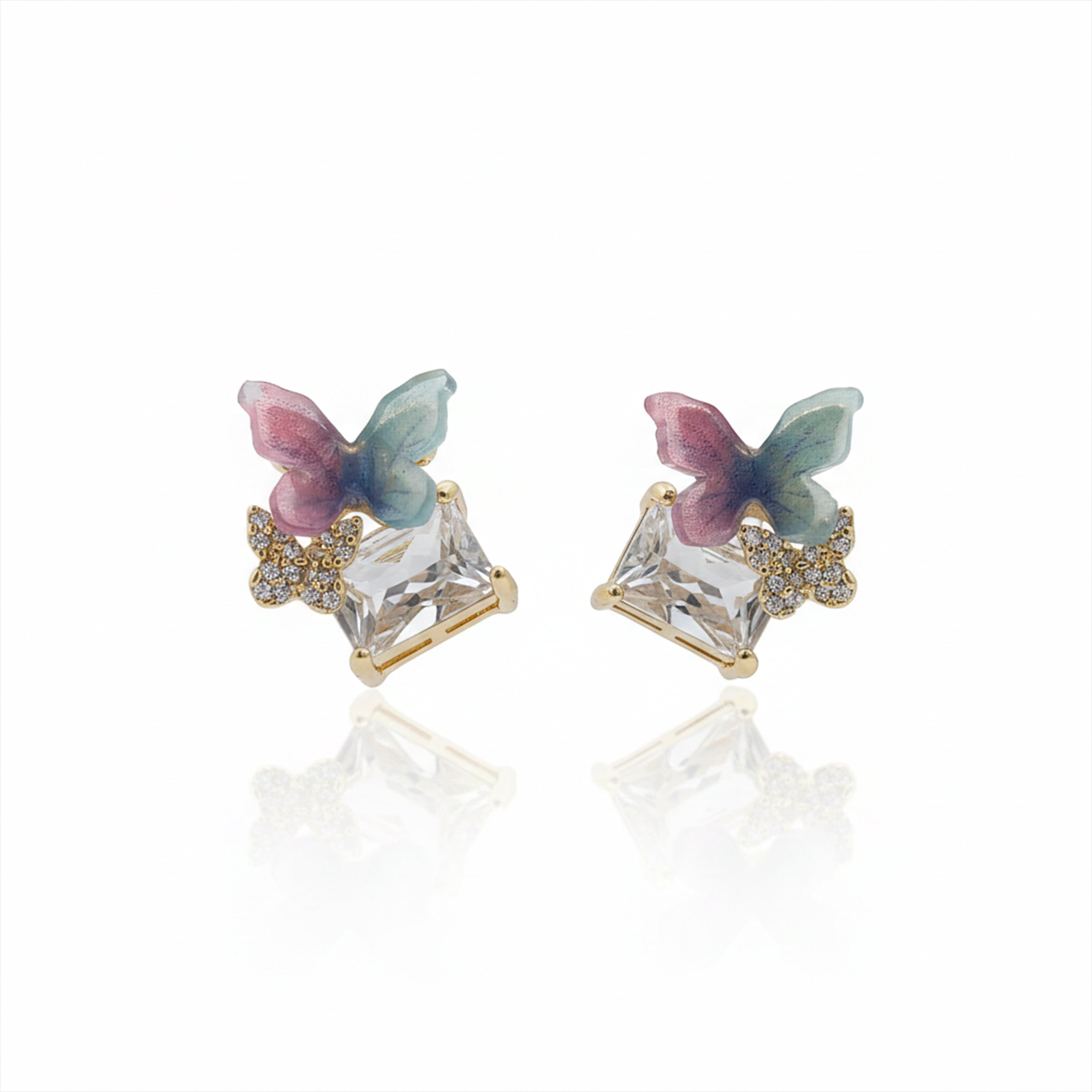 Butterfly Crystal Stud Earrings GWE -128