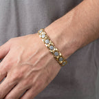 Men’s Gold-Tone Hexagon Link Bracelet GMB -5