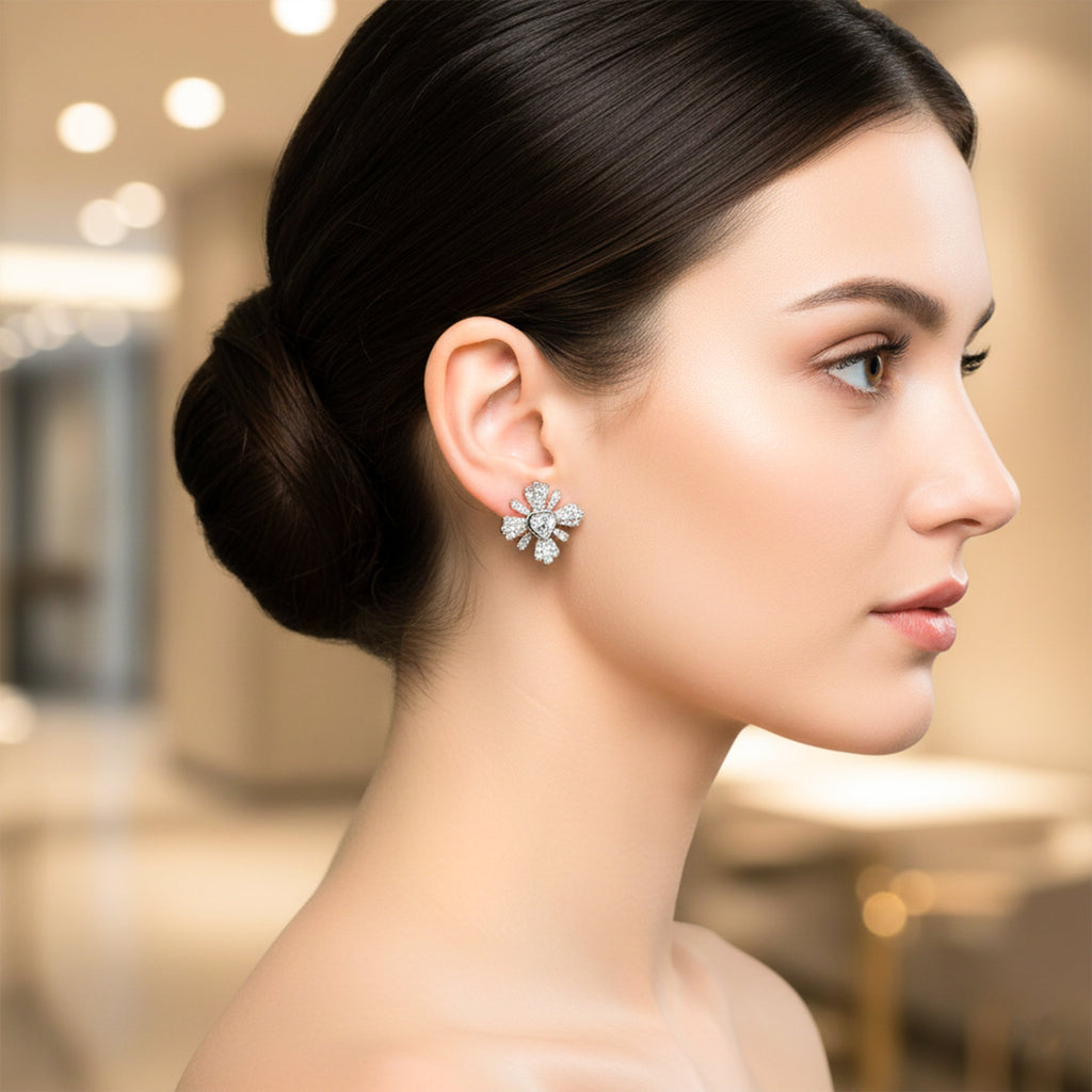 Radiant Heart Bloom Studs GWE -104