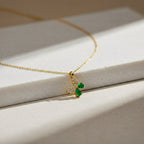 Dainty Emerald Green Butterfly Women Necklace GWN -112