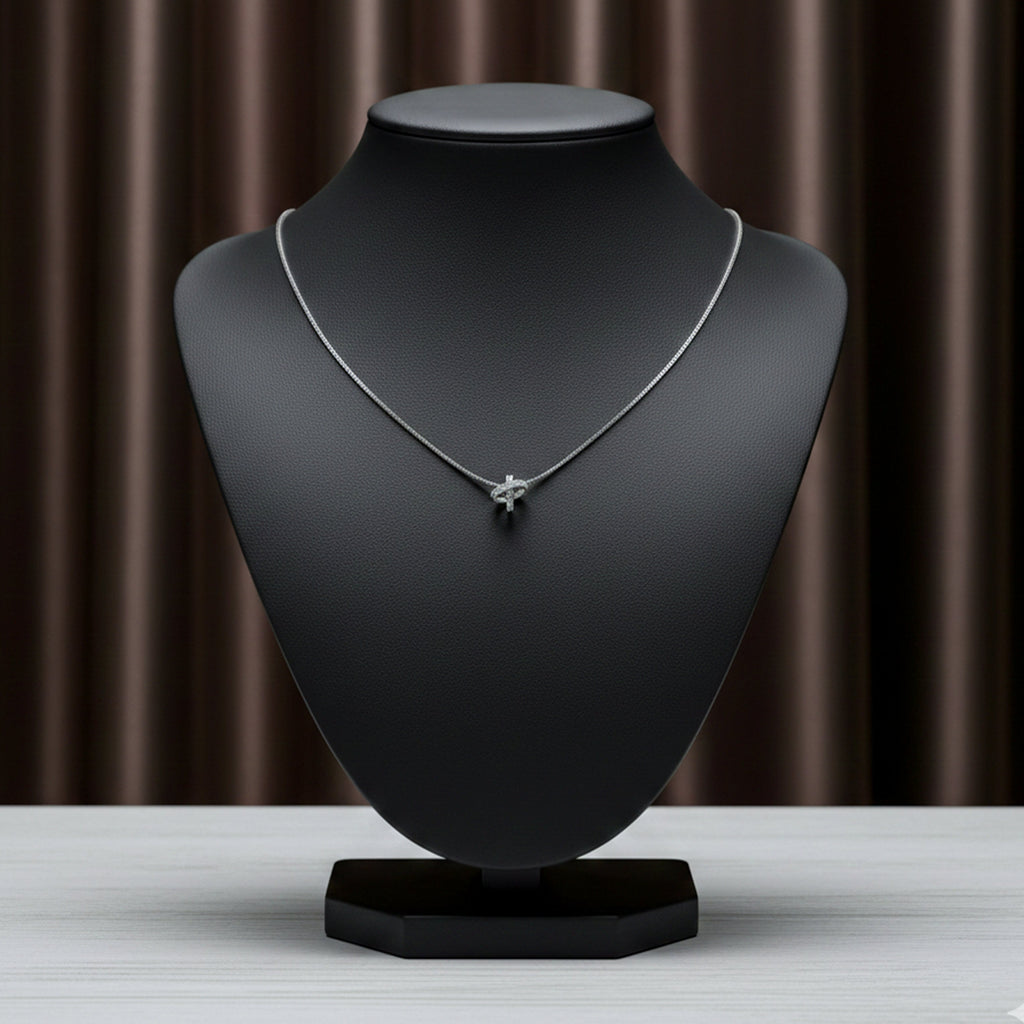 Silver Interlock Spark Pendant Necklace GWN -60