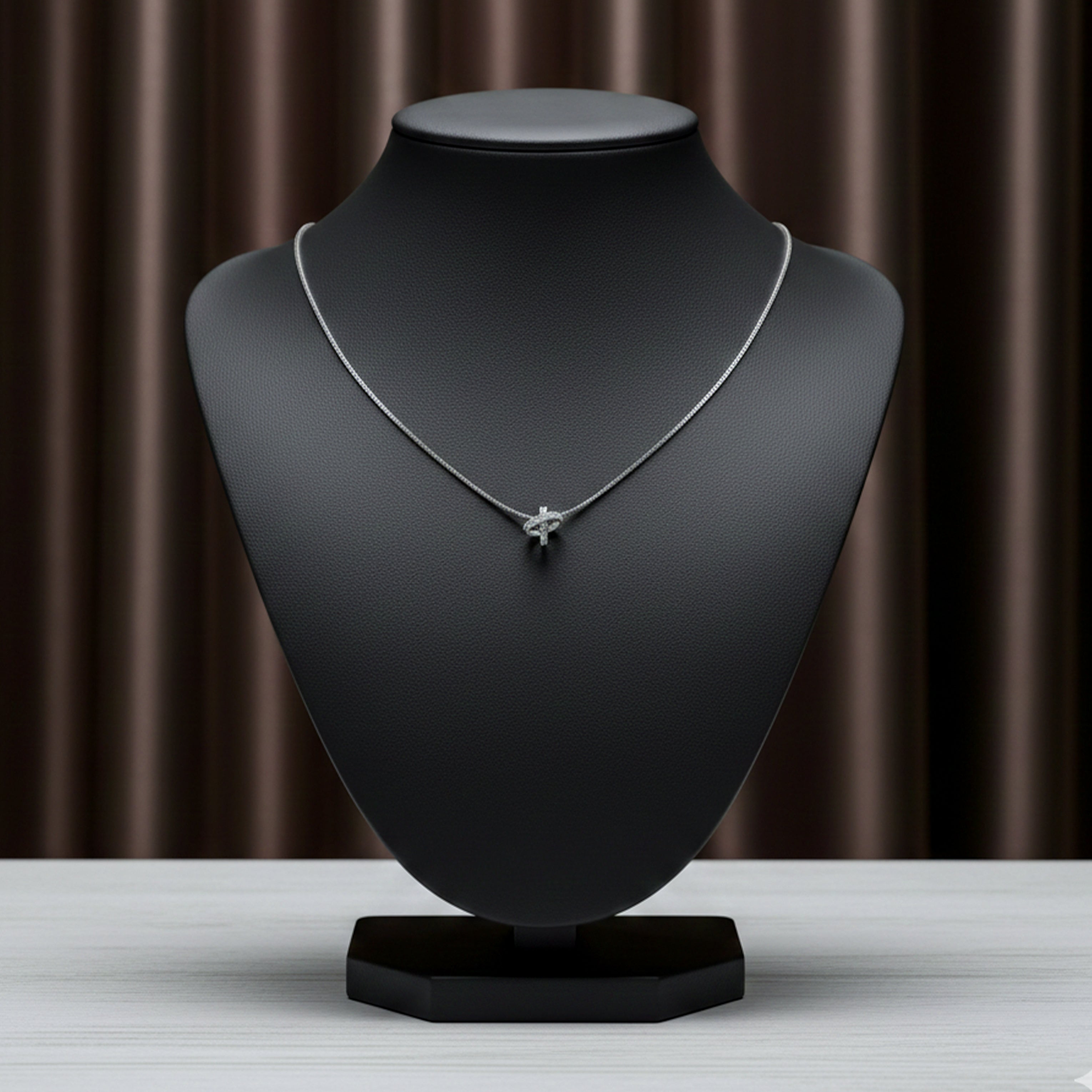 Silver Interlock Spark Pendant Necklace GWN -60