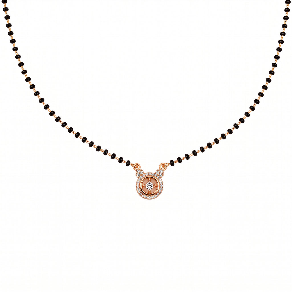 Rose Gold Circular Stone Mangalsutra GM -56