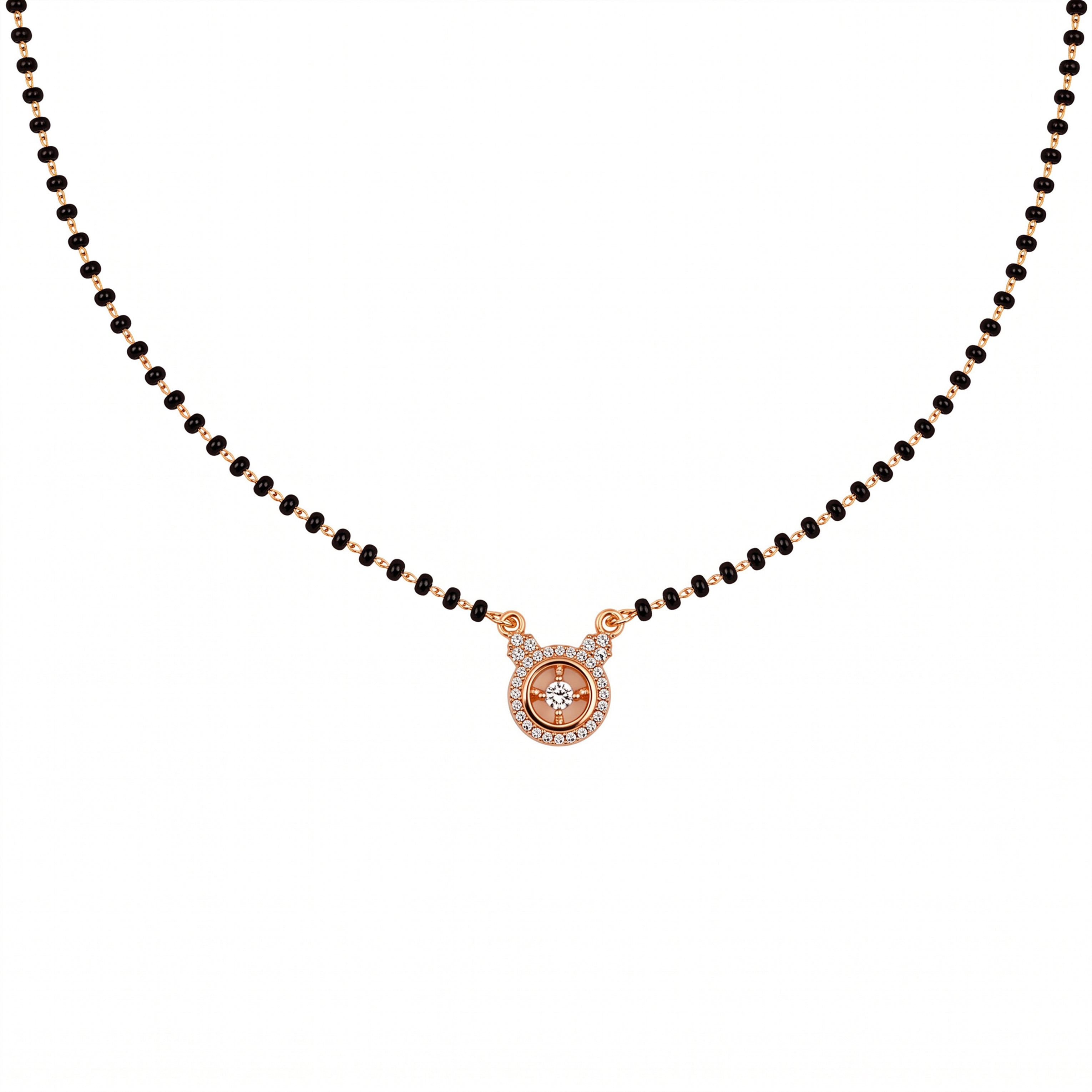 Rose Gold Circular Stone Mangalsutra GM -56