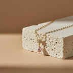 Golden Pearl Drop Charm Necklace GWN -44