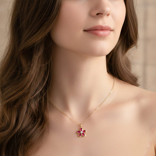 Blossom Crystal Pendant Necklace GWN -98