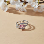 Silver Blush Solitaire Ring GWR -54